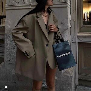 Frankie Shop Beige Oversized Blazer (one size)